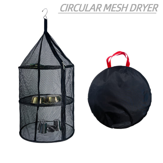 Outdoor Three-Layer Drying Net, Large Round Folding Fabric Storage Net Bag, Household Drying Net, Fish, Fruit And Vegetable Drying Rack