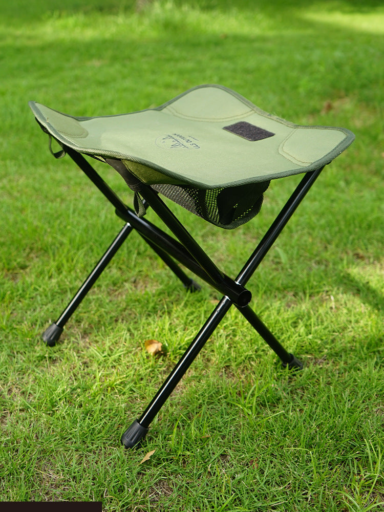 Outdoor Camping Folding Stool Aluminum Alloy Ultra-Light Portable Fishing Chair Queue Small Bench Small Horse Four-Legged Stool