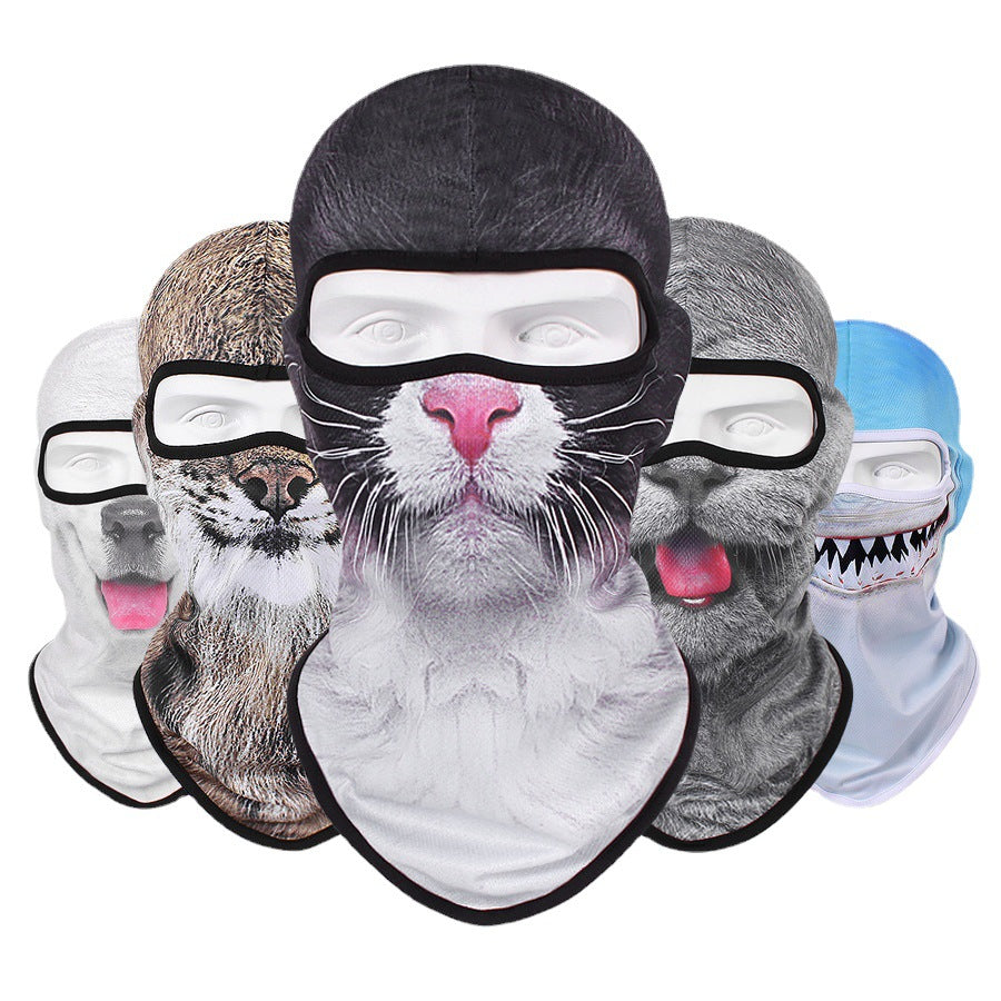 Sweat-absorbent, quick-drying breathable mask for men and women, outdoor cycling sun protection hood, cute pet hood, animal scarf