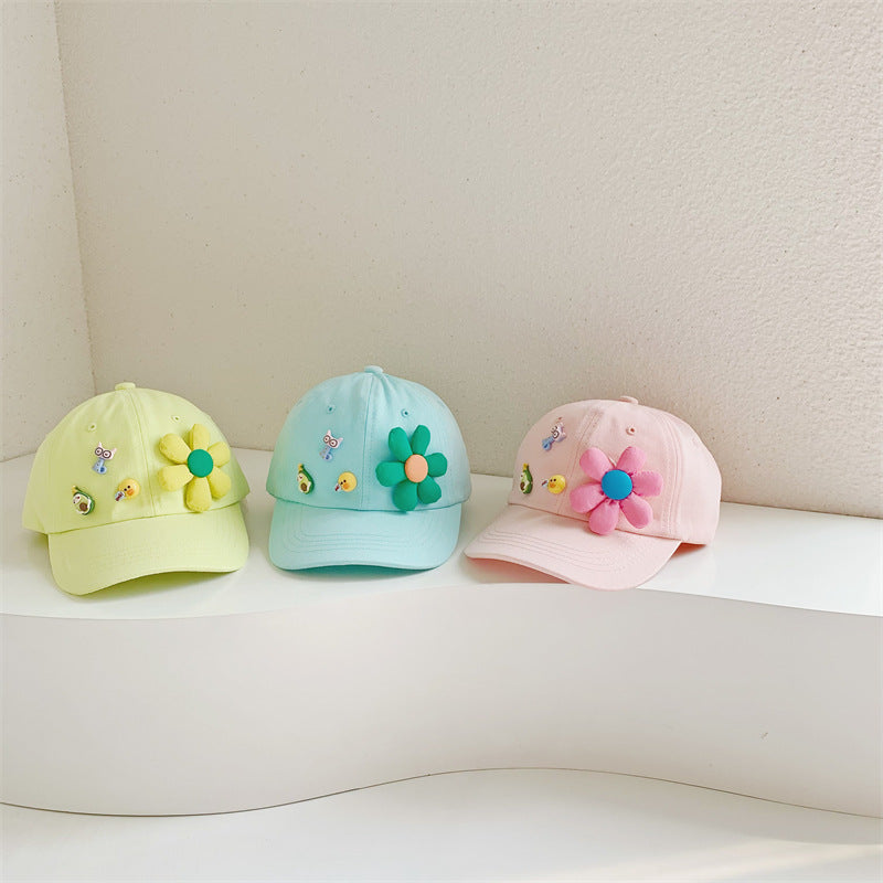 Cartoon Sunflower Children's Baseball Cap Summer Cotton Girls Duck Hat Cute Casual Versatile Sun Hat