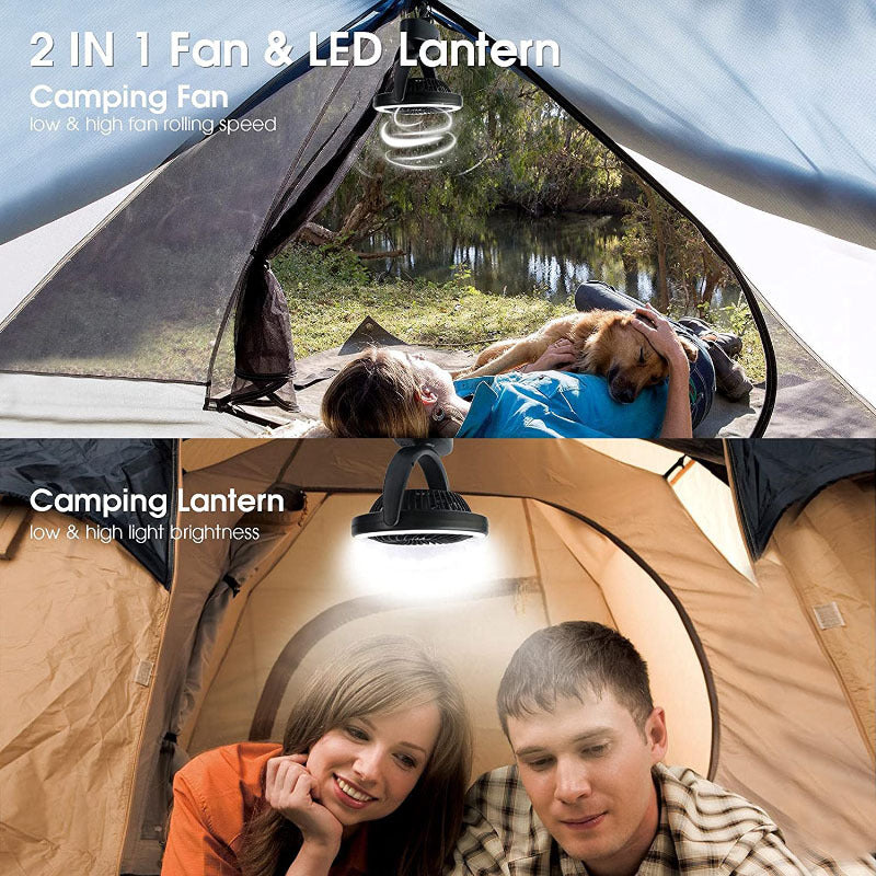 New Smart Charging Camping Fan Light Outdoor Mobile Power Camping Tent Silent Cooling Fan
