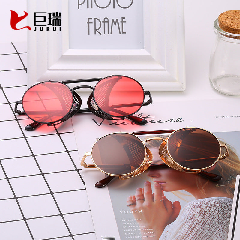 New Steampunk Glasses Personalized Windshield Sunglasses Retro Color Film Reflective Toad Mirror