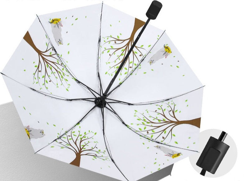 Sakura New Sun Umbrella Vinyl Sun Umbrella Anti-UV Sun Umbrella Women's Sun Umbrella Tri-fold Umbrella Printed LOGO