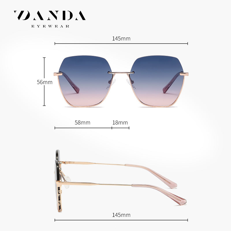 New metal nylon sunglasses JS8563 fashionable and high-end large-frame sunglasses with sun protection and UV protection