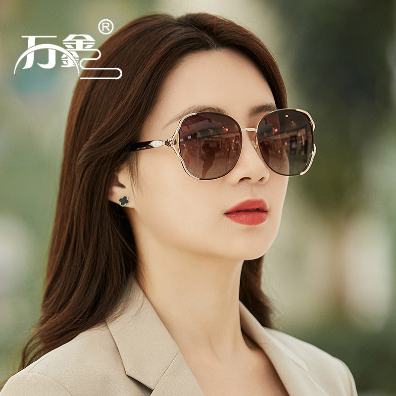 Women's Sunglasses 2024 New Fashion Personality Large Frame Polarized Sunglasses Internet Celebrity Street Photography Sun Visor