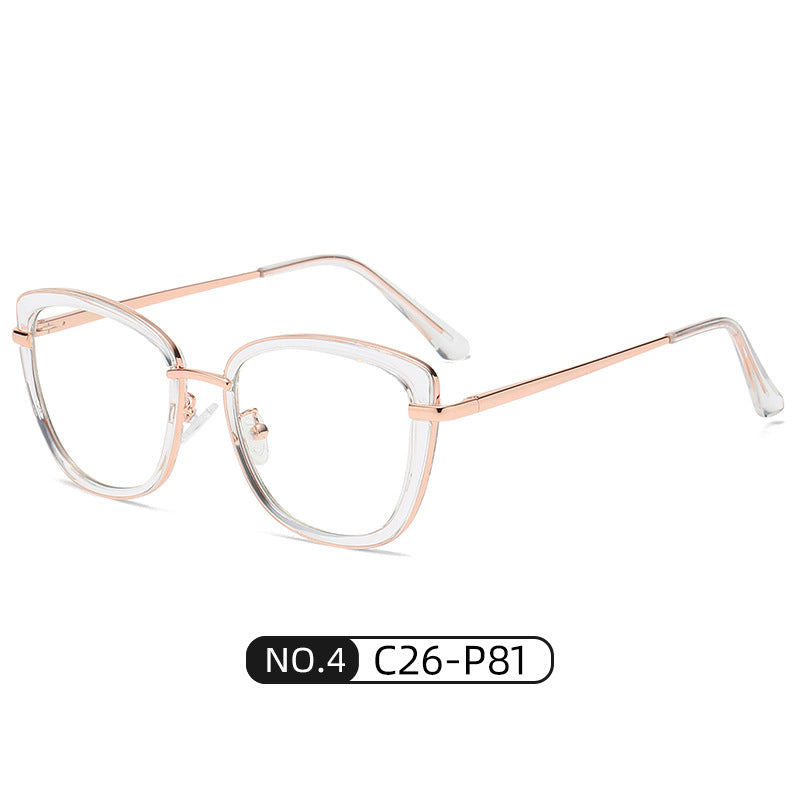 New anti-blue light glasses fashion glasses frame two-color frame spring temples