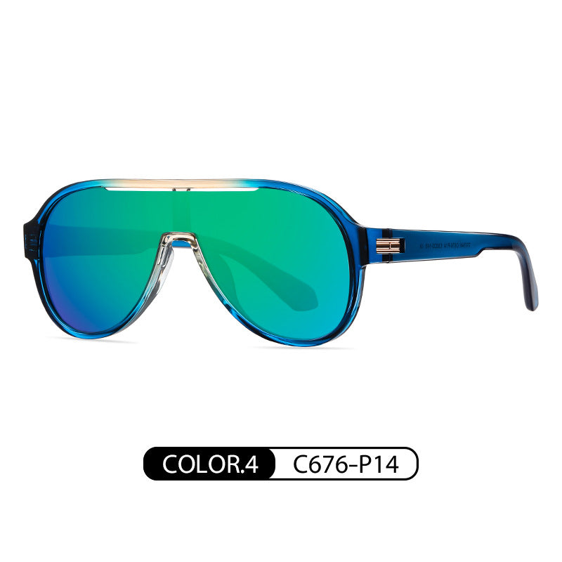 New TR conjoined large frame sunglasses TR7546 fashionable cross-border European and American style sunglasses colorful polarized sunglasses