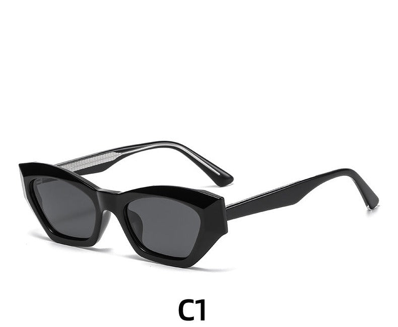 Cross-border trendy retro cat-eye sunglasses,personalized small frame polarized sunglasses, fashionable street photography visor sunglasses