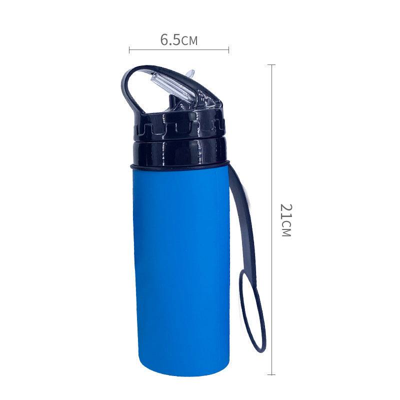 Outdoor Silicone Sports Water Bottle 450ml Ready-Made Foldable Portable Water Cup Platinum Level Gift Cup