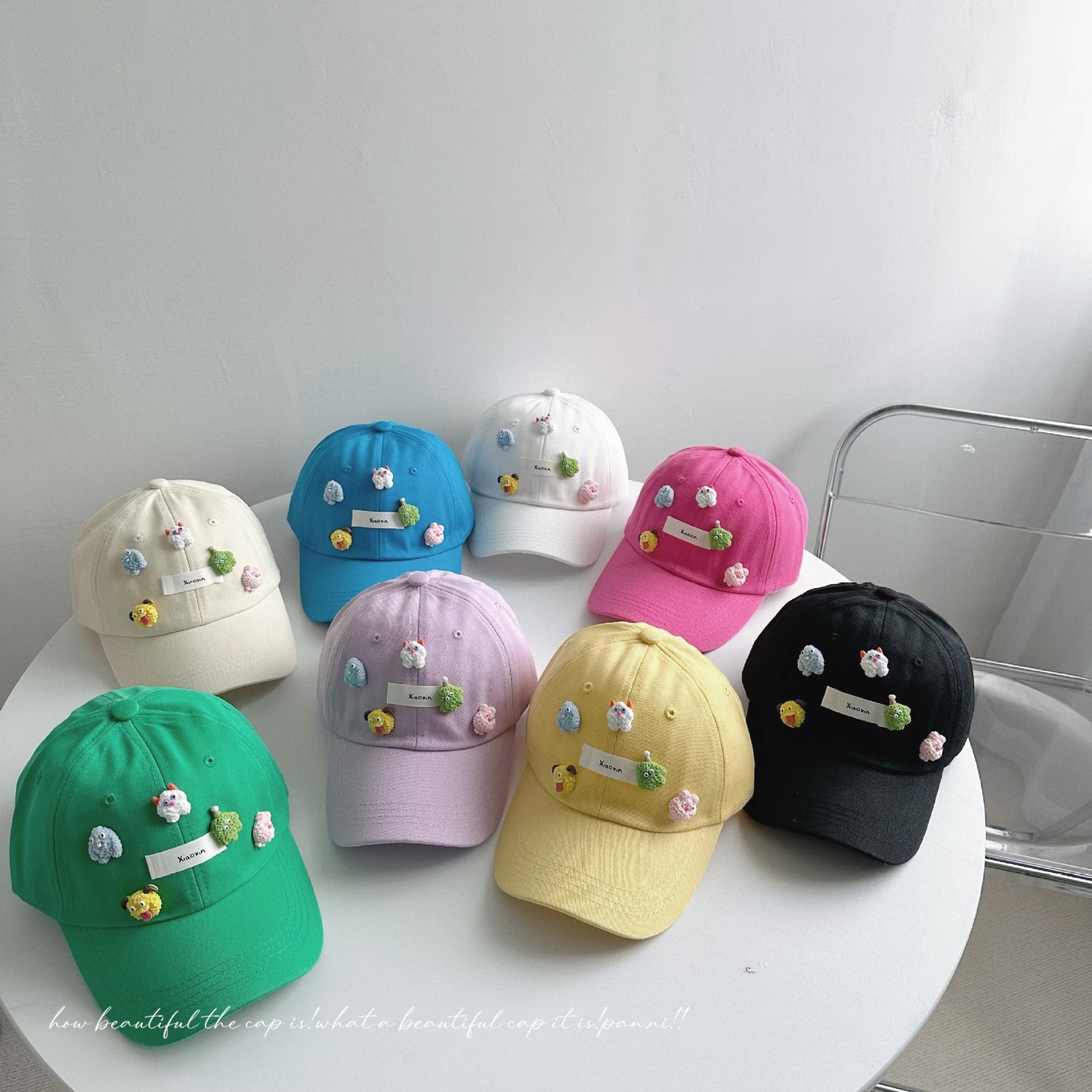 Incomparably cute~ Funny expression children's baseball cap for boys and girls cartoon versatile spring hat sun protection hat