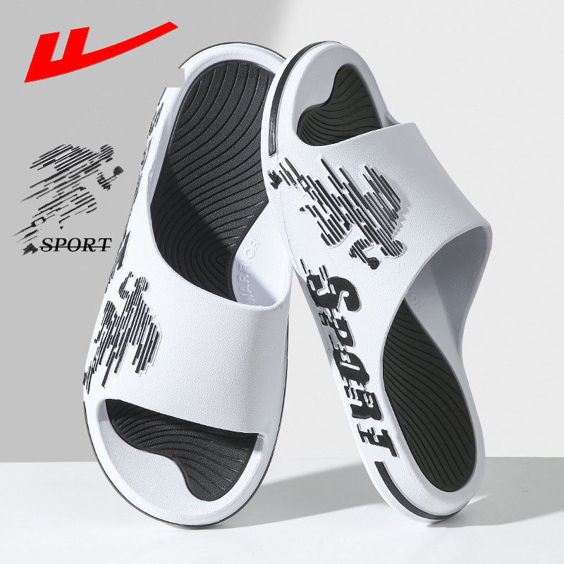 Pull back men's summer sports style home indoor non-slip soft sole mute high-end sense can be worn outside large size sandals and slippers