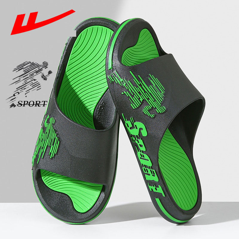 Pull back men's summer sports style home indoor non-slip soft sole mute high-end sense can be worn outside large size sandals and slippers