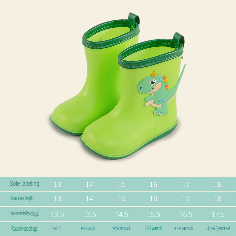 Baby rain boots summer boys printed lightweight waterproof toddler wear-resistant cute mid-tube water shoes girls and children rain gear