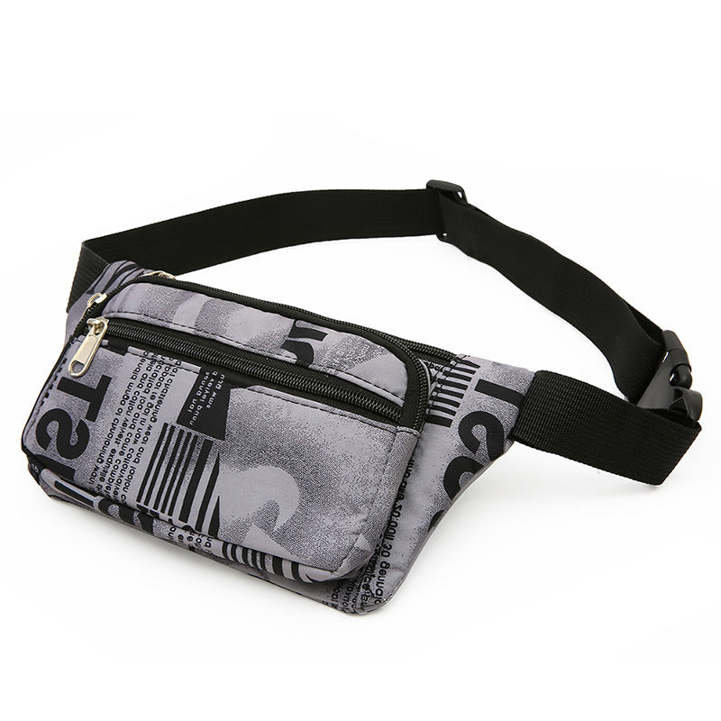 New camouflage men's waist bag fashionable and popular women's Oxford cloth crossbody mobile phone bag chest bag