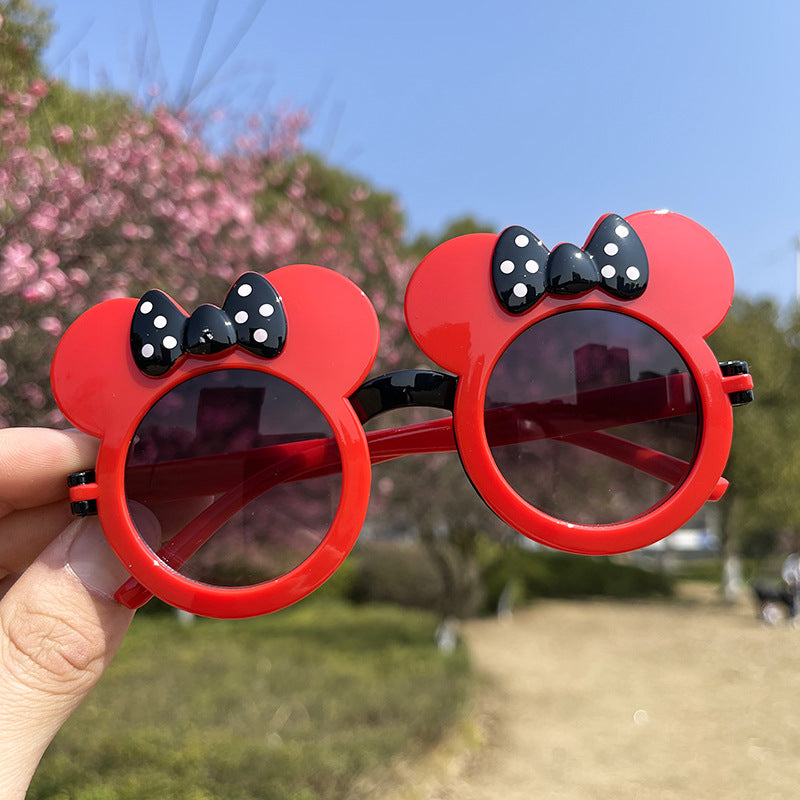 Cartoon Mickey Mouse Flip Children's Sunglasses Cute Baby Sunglasses Girls Cute Bow Glasses Photo Glasses Trendy