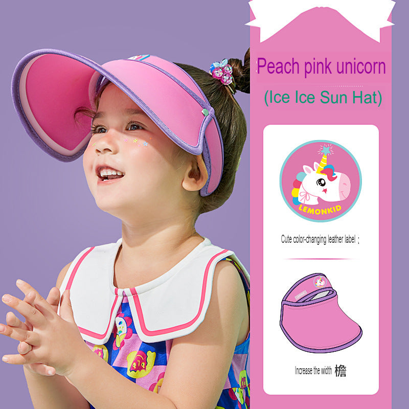 children's sun hat, versatile sun hat, summer empty top hat, children's anti-UV beach sun hat