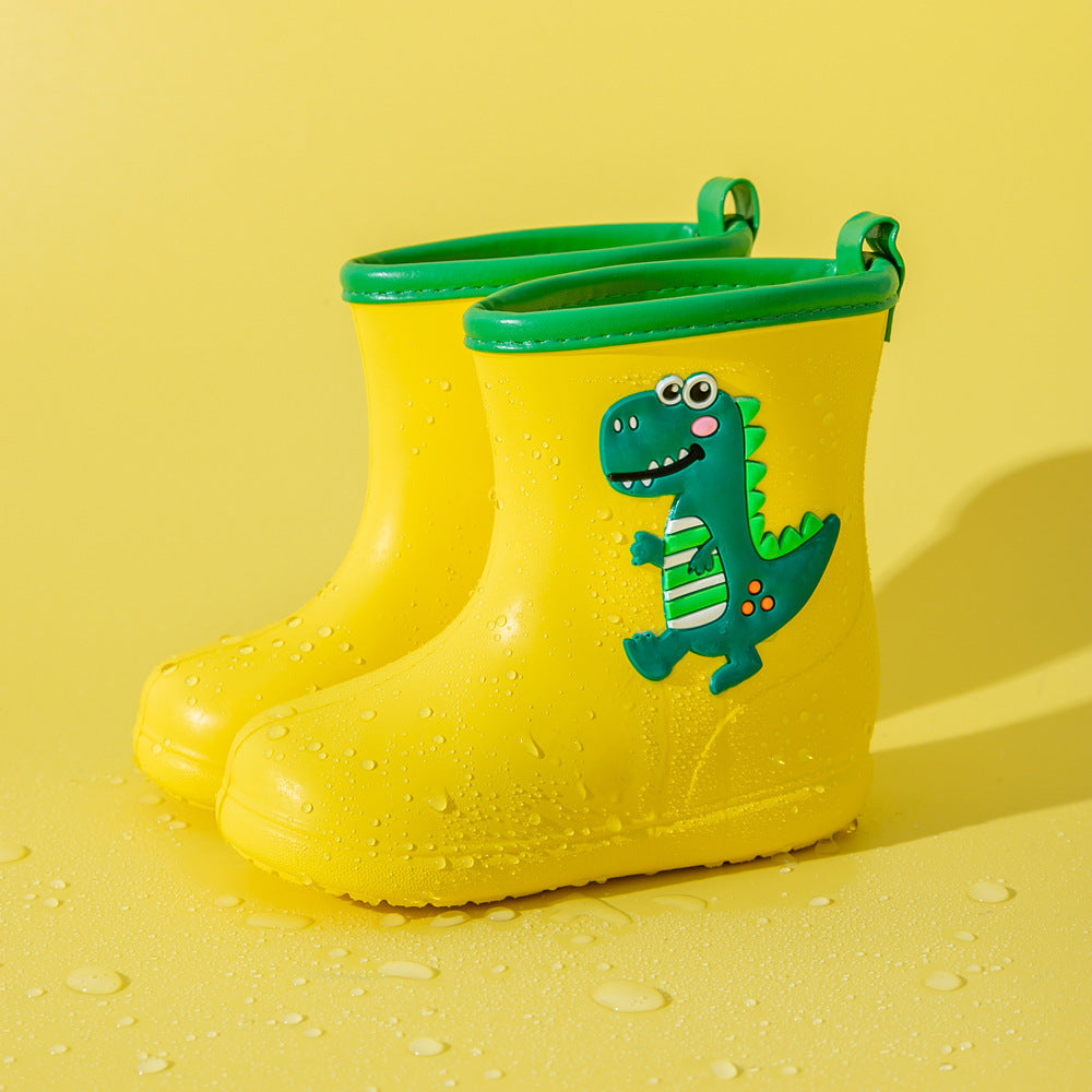 children's rain boots for boys students anti-dinosaur anti-slip rainbow horse rain boots children waterproof water shoes.