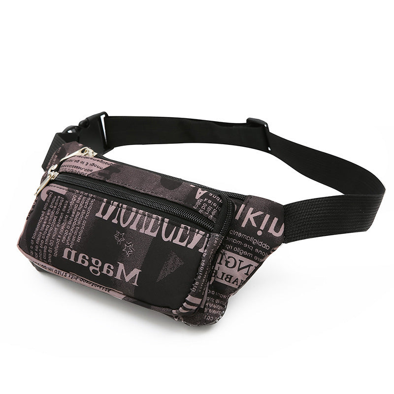 New camouflage men's waist bag fashionable and popular women's Oxford cloth crossbody mobile phone bag chest bag
