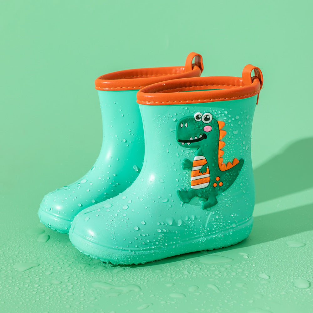 children's rain boots for boys students anti-dinosaur anti-slip rainbow horse rain boots children waterproof water shoes.