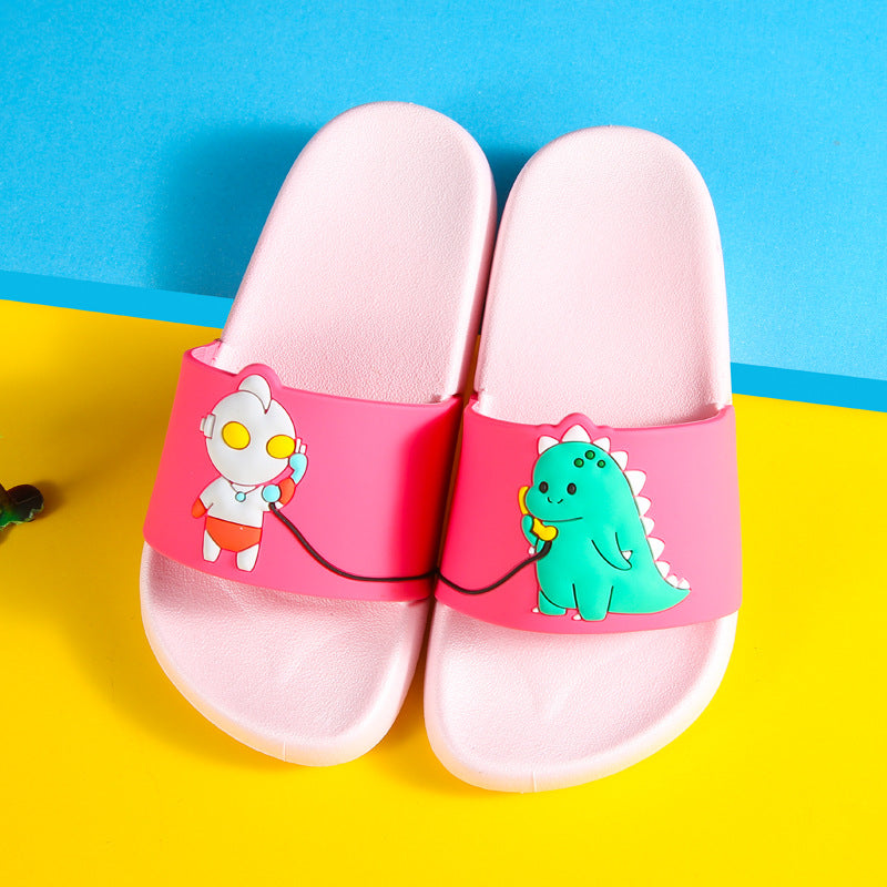 child slippers summer cartoon cute indoor and outdoor wear plastic shoelace slippers.