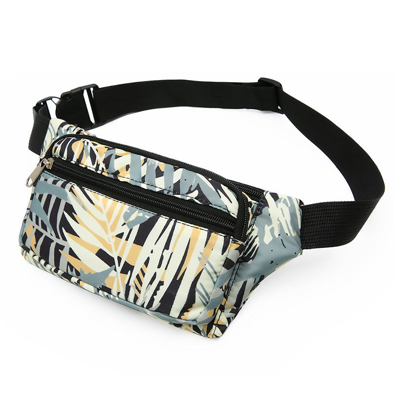 New camouflage men's waist bag fashionable and popular women's Oxford cloth crossbody mobile phone bag chest bag