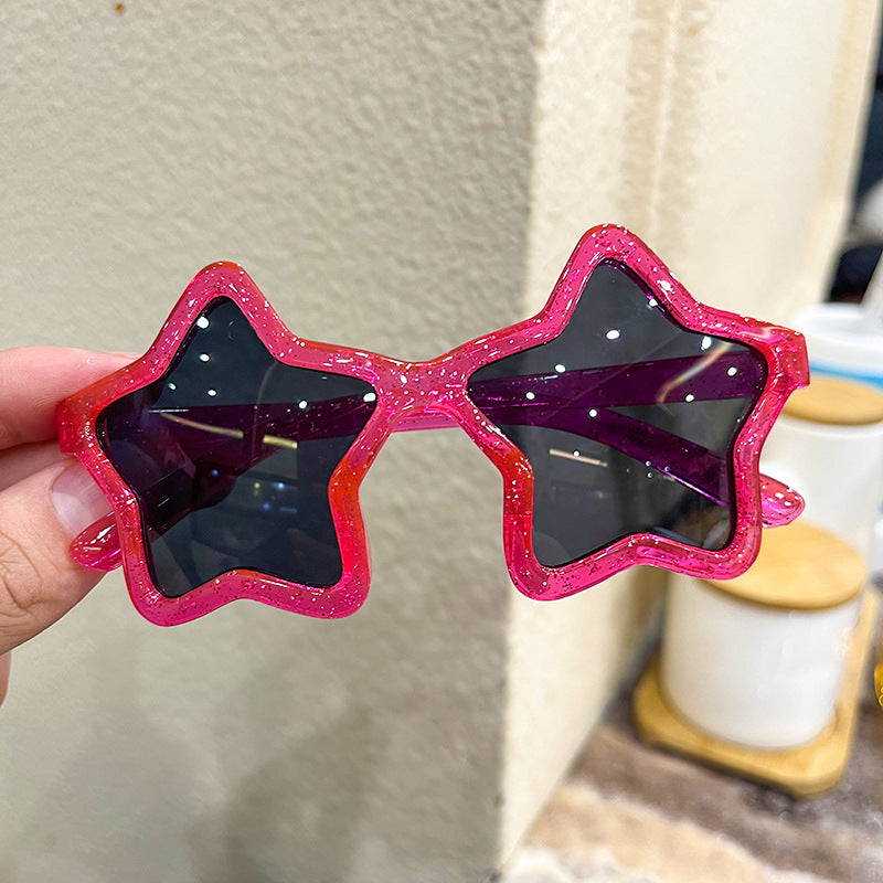 New colorful starlight children's sunglasses, children's five-pointed star sunglasses, anti-UV star glasses, cute and trendy children's glasses