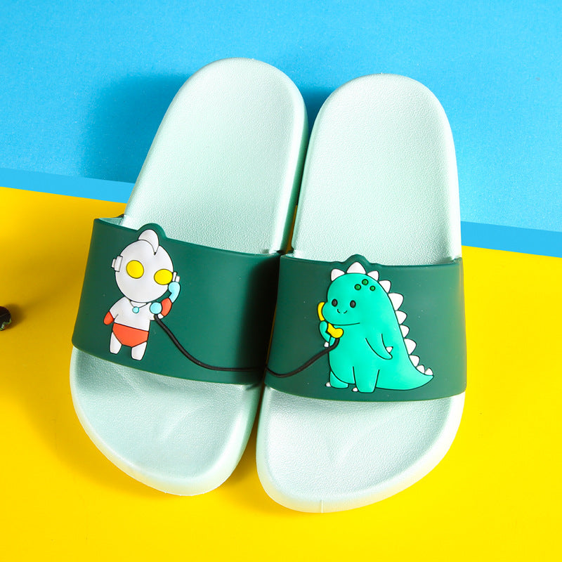 child slippers summer cartoon cute indoor and outdoor wear plastic shoelace slippers.