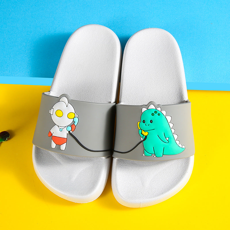 child slippers summer cartoon cute indoor and outdoor wear plastic shoelace slippers.