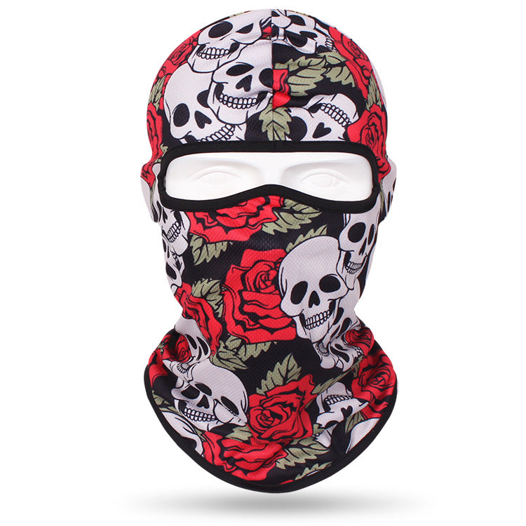 Quick-drying sweat-absorbent breathable skull mask for men and women outdoor cycling headgear skull neck scarf bicycle sun protection neck cover