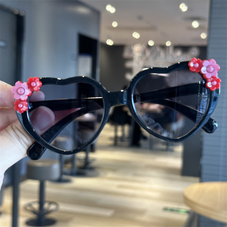 Little Princess Love Children's Sunglasses Baby Sunglasses Cute Cartoon Lace Glasses Anti-UV Girls Sunglasses