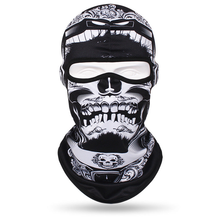 Quick-drying sweat-absorbent breathable skull mask for men and women outdoor cycling headgear skull neck scarf bicycle sun protection neck cover