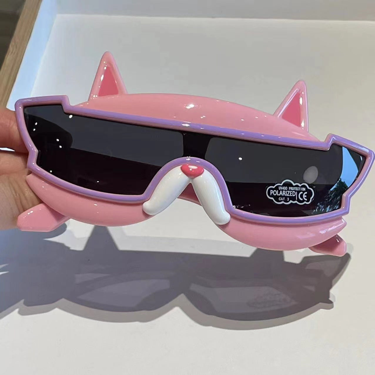 French bucket integrated lens children's sunglasses soft silicone boys cool sunglasses baby polarized glasses cartoon puppy