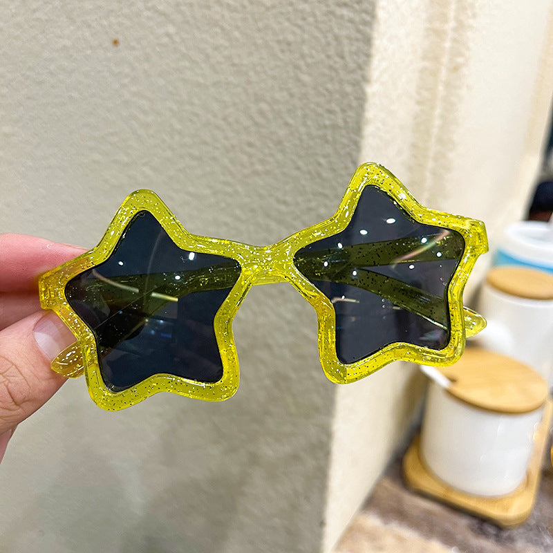 New colorful starlight children's sunglasses, children's five-pointed star sunglasses, anti-UV star glasses, cute and trendy children's glasses