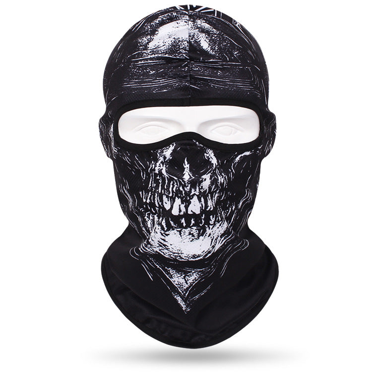 Quick-drying sweat-absorbent breathable skull mask for men and women outdoor cycling headgear skull neck scarf bicycle sun protection neck cover