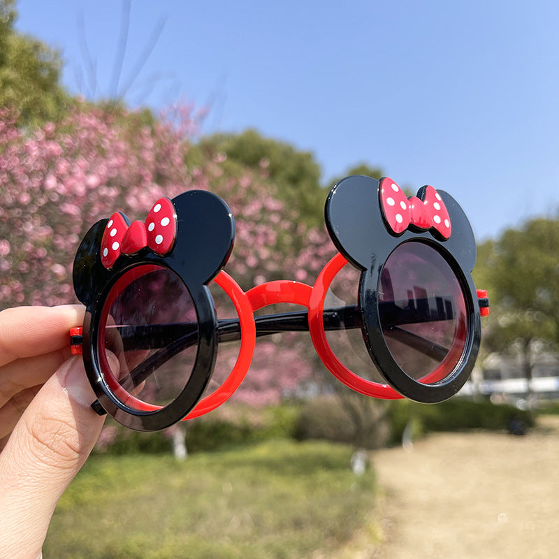 Cartoon Mickey Mouse Flip Children's Sunglasses Cute Baby Sunglasses Girls Cute Bow Glasses Photo Glasses Trendy