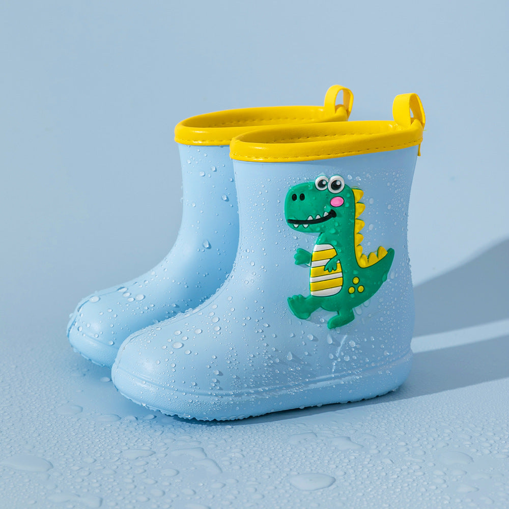 children's rain boots for boys students anti-dinosaur anti-slip rainbow horse rain boots children waterproof water shoes.