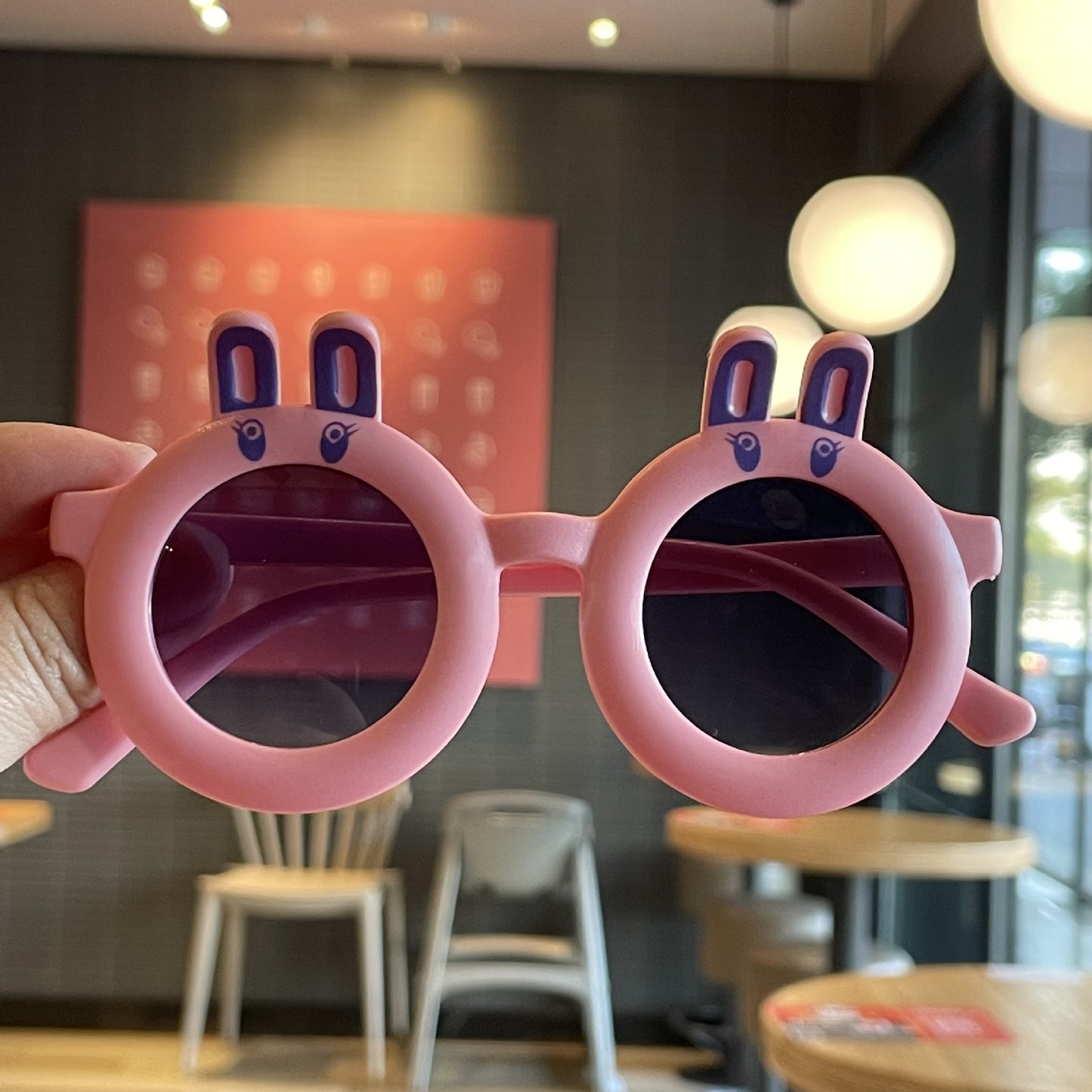 Rabbit ears cartoon sunglasses baby sunglasses cute girls photo glasses little bunny glasses candy color sunglasses