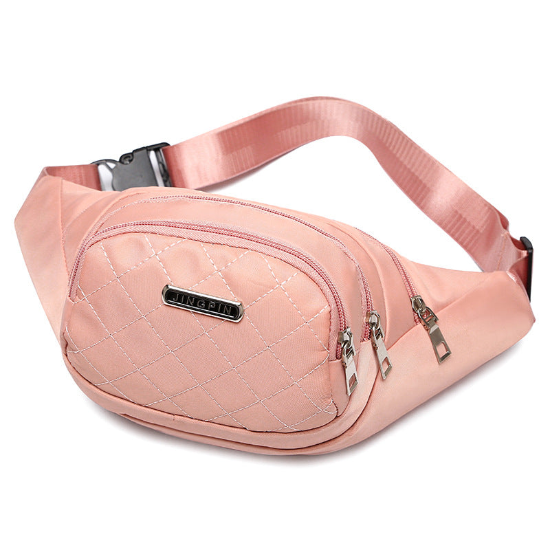 Fashionable sports and leisure crossbody mobile phone bag, lightweight nylon outdoor chest bag, running waist bag