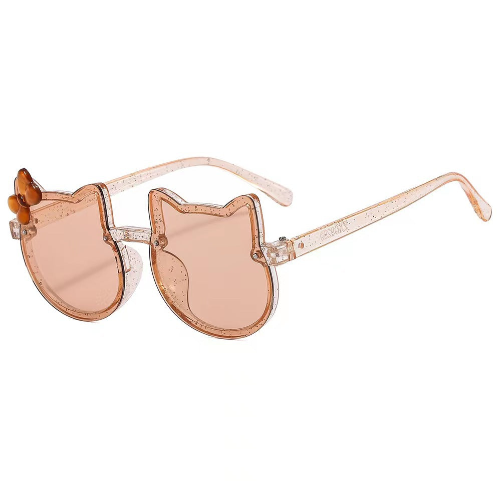 New two-ear bow cat glasses cute baby sunglasses trendy sunshade children's sunglasses