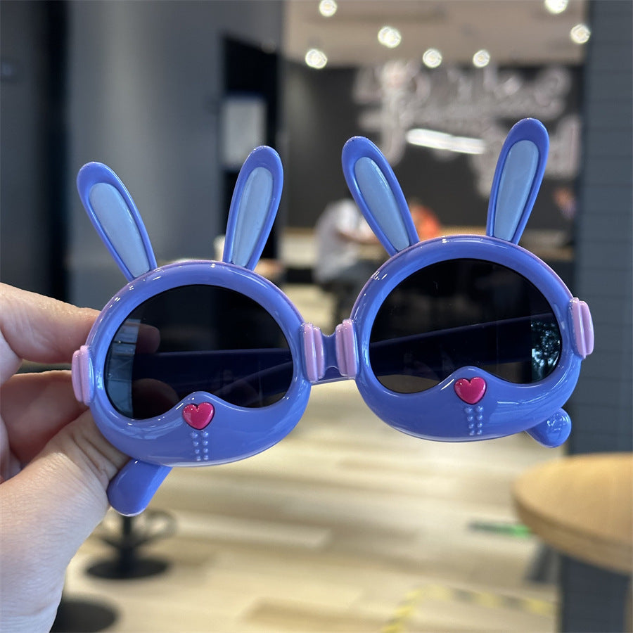 French bucket integrated lens children's sunglasses soft silicone boys cool sunglasses baby polarized glasses cartoon puppy