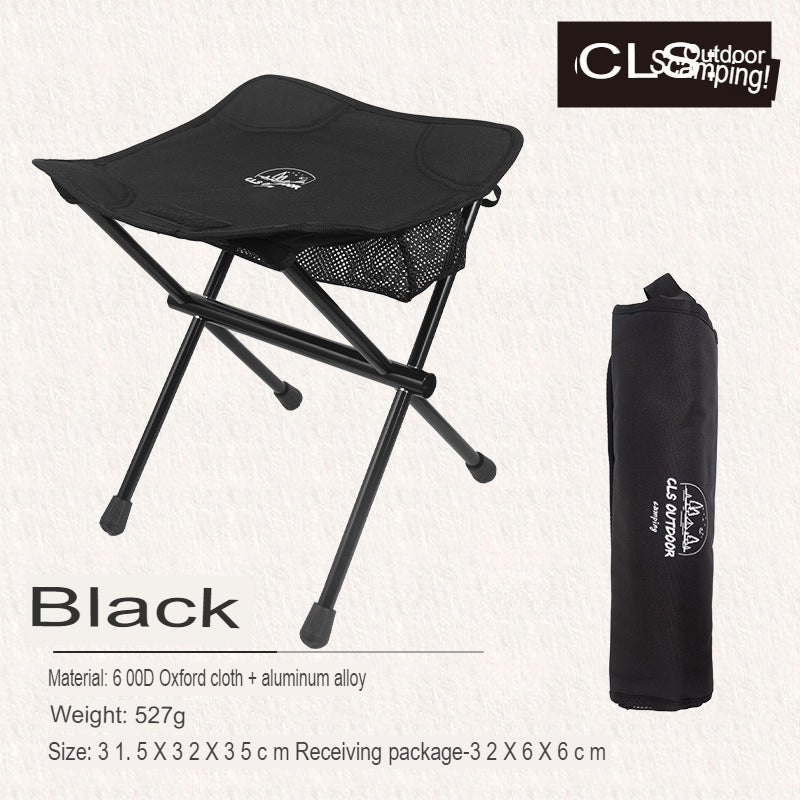 Outdoor Camping Folding Stool Aluminum Alloy Ultra-Light Portable Fishing Chair Queue Small Bench Small Horse Four-Legged Stool