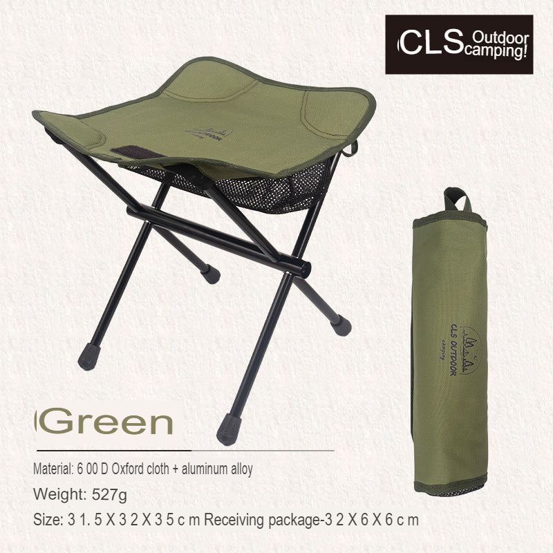 Outdoor Camping Folding Stool Aluminum Alloy Ultra-Light Portable Fishing Chair Queue Small Bench Small Horse Four-Legged Stool