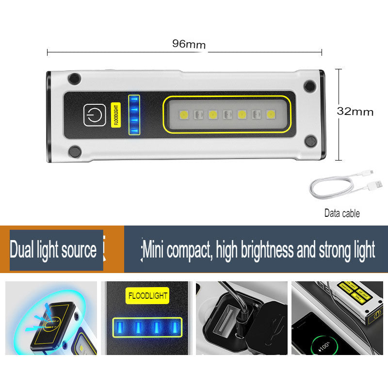 New Cob Work Light With Electric Display, Outdoor Emergency Inspection Light With Magnet, Led Output Mini Flashlight