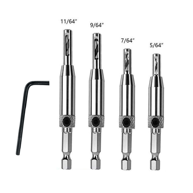 Hinge drill bit woodworking door and window hinge hole opener positioning drilling set high-speed steel special-shaped hexagonal handle drill bit