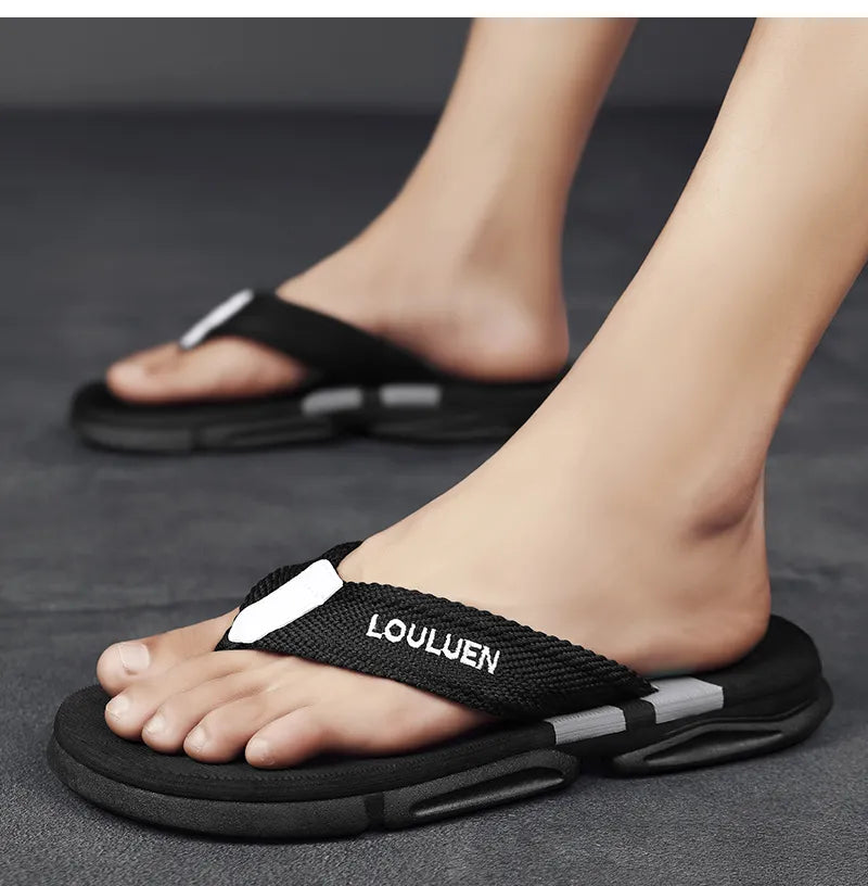 Men High Quality Fashion Flip Flops Summer Beach Flip Flops Casual Breathable Antiskid Beach Slippers - MSL50274