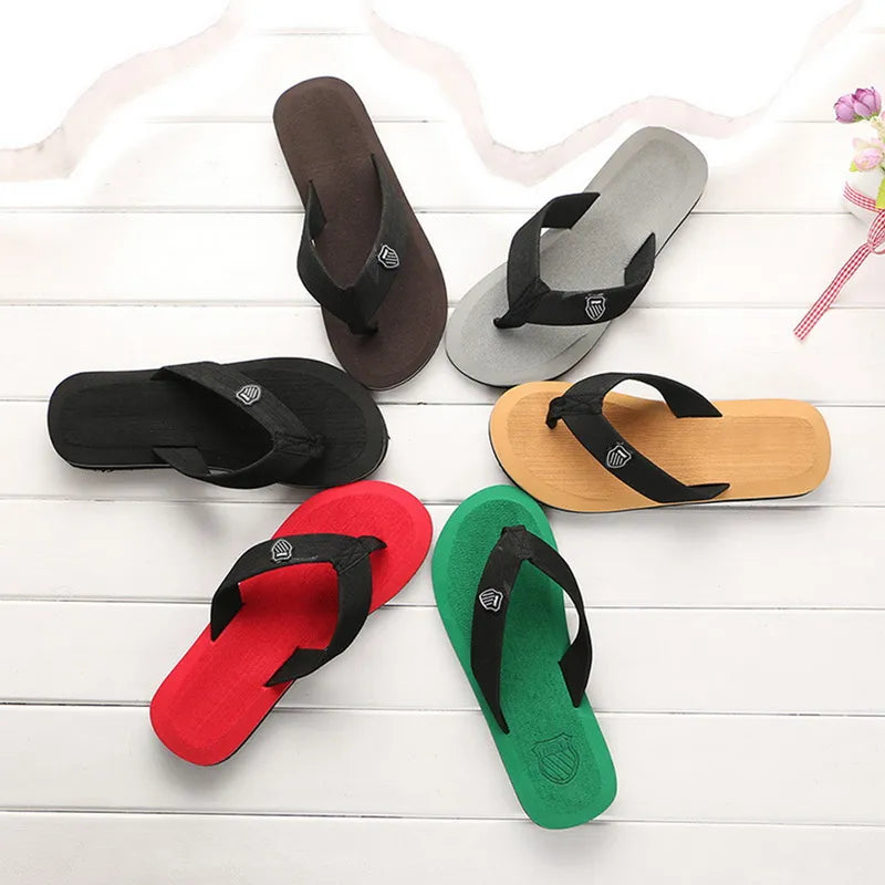 Men Summer Flip Flops Beach Slippers Sandals Non-Slip Home Indoor House Anti-Slip Slippers - MSL50255