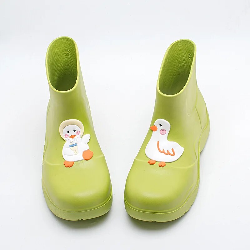Women's Duck Aqua Shoes Waterproof Rain Boots Candy Color Water Shoes - WRB50129