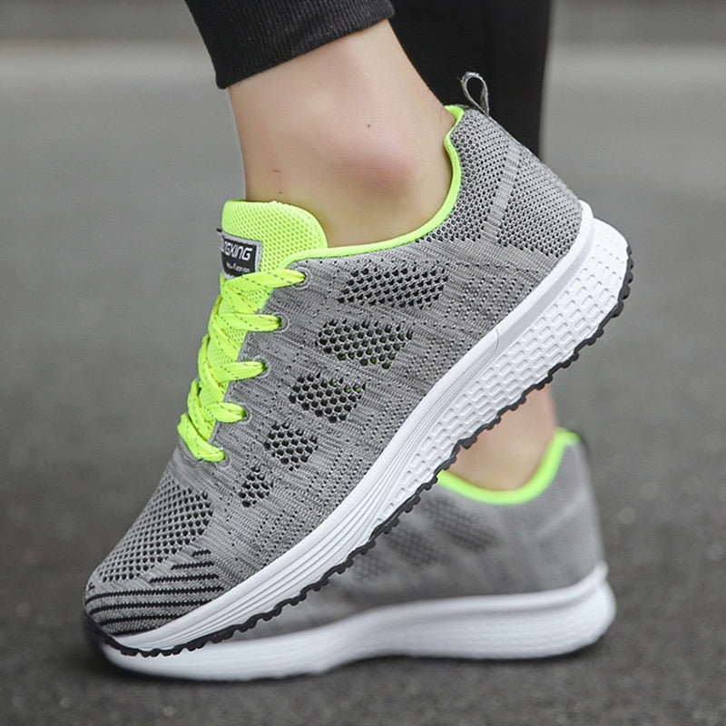 Women's Sneakers New Fashion Comfortable Sneakers Women Mesh Fabric Lace Up Female Footwear Women Shoes - WSA50006