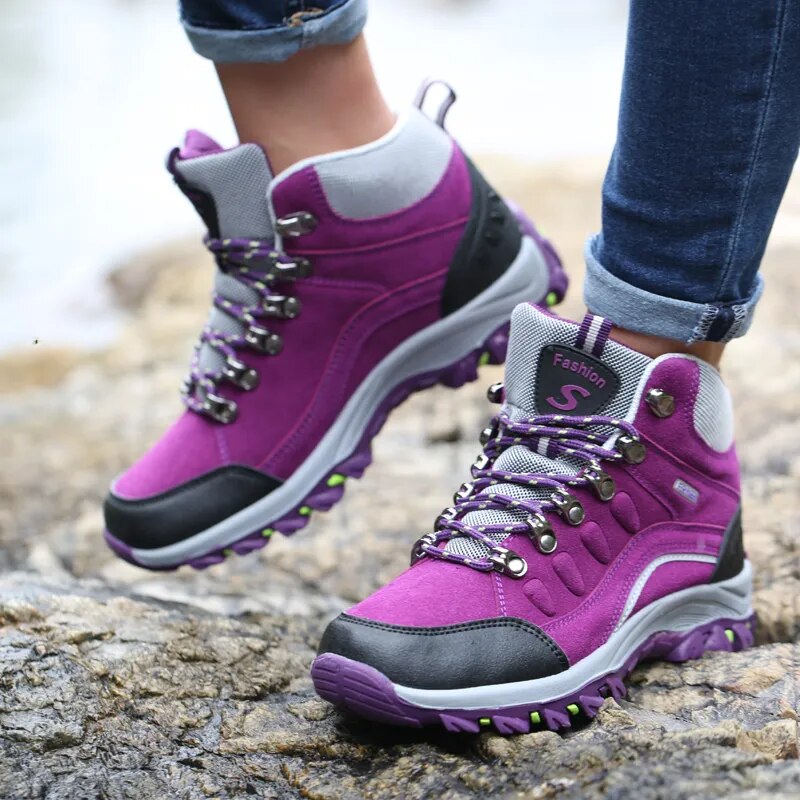 Women Outdoor Hiking Mountain Shoes Camping Climb Footwear Outdoor Walking Trainers Anti-slip Sneakers - WHS50179