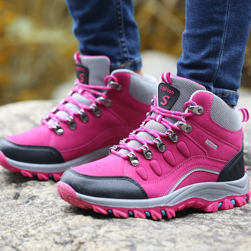 Women Outdoor Hiking Mountain Shoes Camping Climb Footwear Outdoor Walking Trainers Anti-slip Sneakers - WHS50179